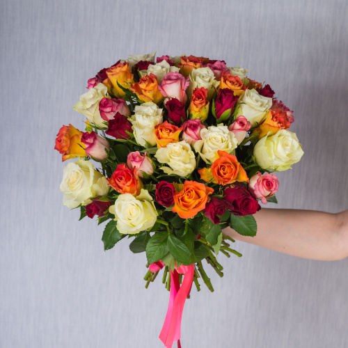 Букет из 51 Розы Кения МИКС арт. 7312