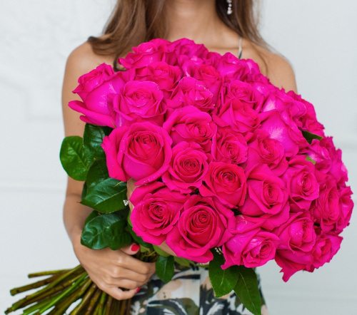 Роза розовая Эквадор 60 см ПОШТУЧНО арт. 2446