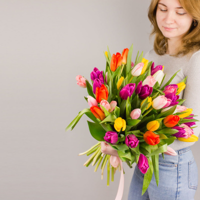 Тюльпаны 51 шт. МИКС 7336